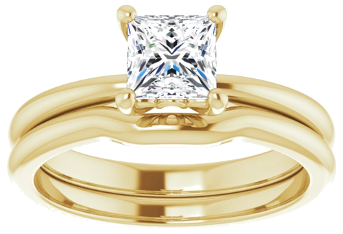 Sužadėtuvių Žiedas 14k yellow gold Square 5mm (8)