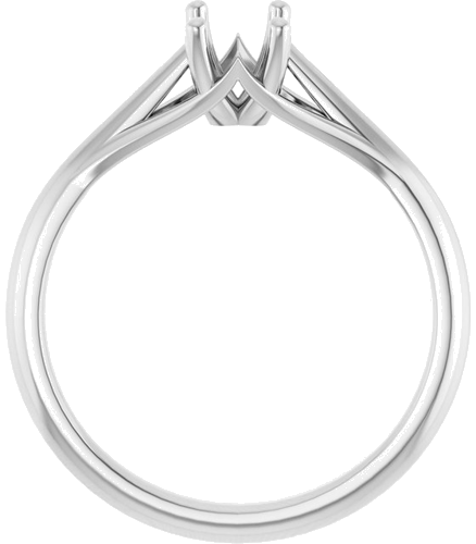 Sužadėtuvių Žiedas „Solitaire“ 14k white gold Emerald 6mm x 4mm (2)
