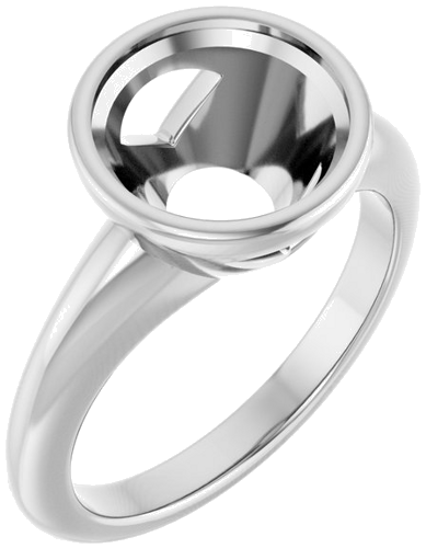 Sužadėtuvių Žiedas „Bezel-Set Solitaire“ 14k white gold Round 9.4mm (1)