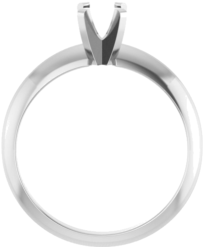 14K White 6x4 mm Oval Solitaire Engagement Ring Mounting (2)