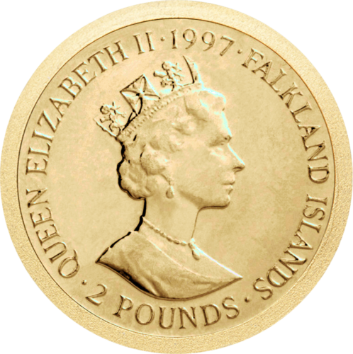 1997 Folklando salos Karalius Henry VIII 2 svarų auksinė moneta (2)