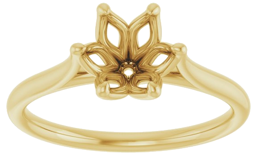 18K Yellow 7 mm Round Engagement Ring Mounting (3)