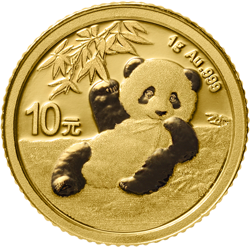 1 g Panda 2020 Kinija 10 juanių auksinė moneta (1)