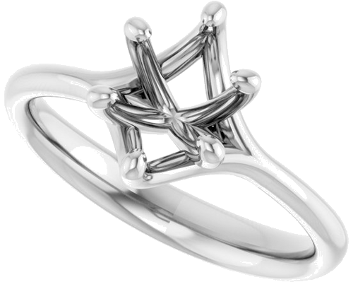 Sužadėtuvių Žiedas „Solitaire“ 585 Baltojo Aukso Oval 8mm x 6mm (5)