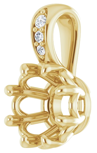 Pakabukas „Accented“ 14k yellow gold Round 6mm (2)