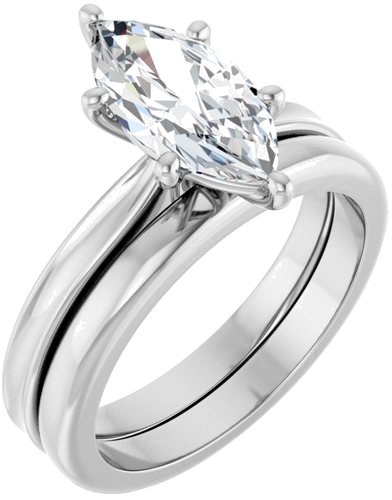 Sužadėtuvių Žiedas 14k white gold Marquise 12mm x 6mm (6)