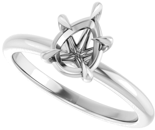 10K White 8x6 mm Pear Solitaire Engagement Ring Mounting (5)
