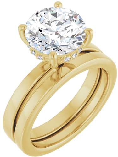 Sužadėtuvių Žiedas „Hidden Halo-Style“ 14k yellow gold Round 9.4mm (6)