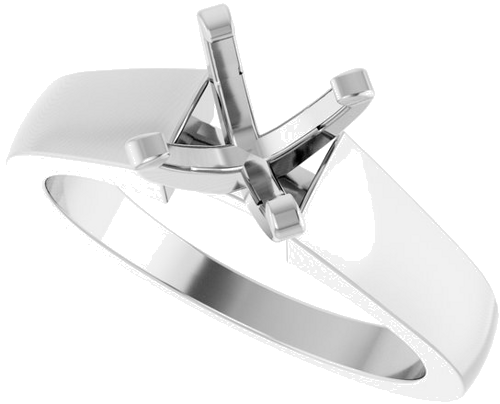 14K White 7 mm Round Solitaire Engagement Ring Mounting (5)