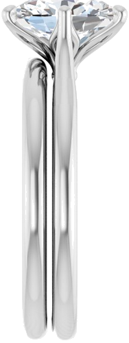 14K White 9x7 mm Oval Engagement Ring Mounting (9)