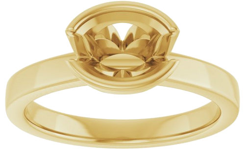 Sužadėtuvių Žiedas „Half-Bezel Solitaire“ 14k yellow gold Oval 8mm x 6mm (3)