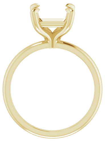 14K Yellow  7.5x7.5 mm Square Solitaire Engagement Ring Mounting (2)