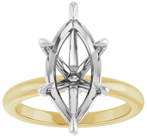 Sužadėtuvių Žiedas „Solitaire“ 14k yellow/white gold Marquise 16mm x 8mm (3)