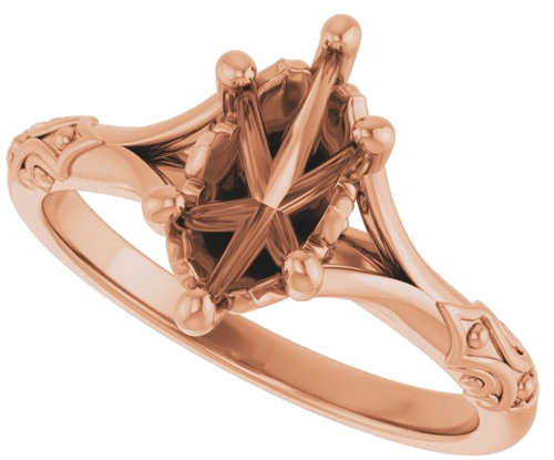 Sužadėtuvių Žiedas „Solitaire Sculptural“ 14k rose gold Marquise 10mm x 5mm (5)