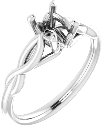 Sužadėtuvių Žiedas „Solitaire“ 585 Baltojo Aukso Oval 7mm x 5mm (1)