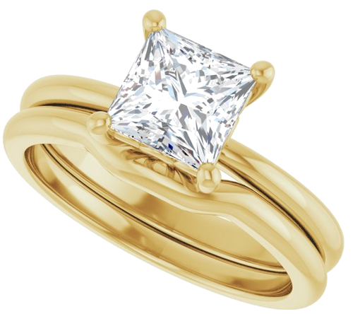 Sužadėtuvių Žiedas 14k yellow gold Square 6mm (10)
