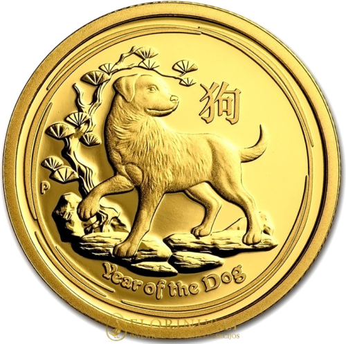 2018 Year of the Dog, Australia Lunar 1/4 oz Gold coin (1)