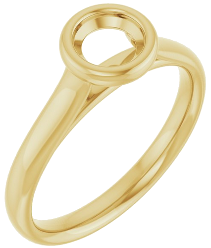 14K Yellow  5.2 mm Round Solitaire Engagement Ring Mounting (1)