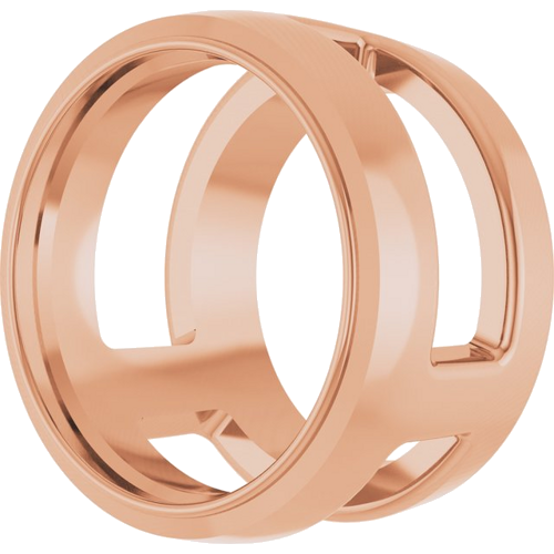 Pakabukas „Round Bezel-Set Slide“ 14k rose gold Round 7.5mm (2)