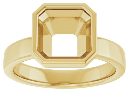 Sužadėtuvių Žiedas „Bezel-Set Solitaire“ 14k yellow gold Asscher 8mm (3)