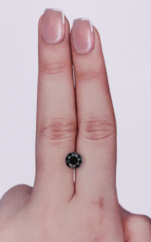 1.3 carat Fancy Black-VVS2 Excellent cut Natūralus Round Deimantas (1)