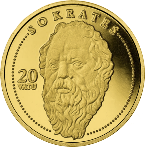 20 Vatu Sokratas 2008 Vanuatu auksinė moneta (1)