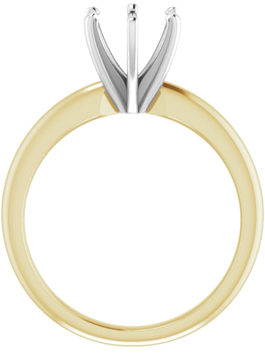 Sužadėtuvių Žiedas „Solitaire“ 14k yellow/white gold Round 7.3mm x 7.7mm (2)