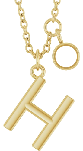 Pakabukas „Accented Initial“ 14k yellow gold Round 3mm (1)