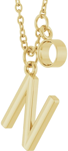 Pakabukas „Accented Initial“ 14k yellow gold Round 3mm (3)