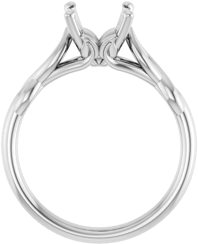 14K White  8 mm Round Solitaire Engagement Ring Mounting (2)