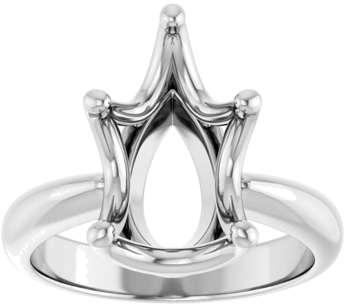 Sužadėtuvių Žiedas „Solitaire Crown-Inspired“ 14k white gold Pear 14mm x 9mm (3)