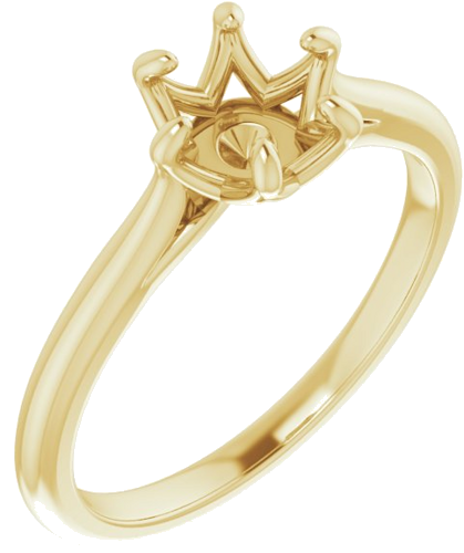 14K Yellow 6.5 mm Round Solitaire Engagement Ring Mounting (1)