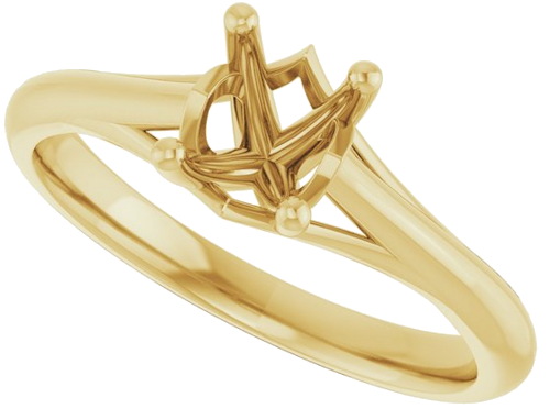 14K Yellow 7x5 mm Oval Solitaire Engagement Ring Mounting (5)