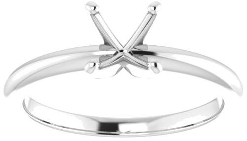 14K White  4.5x4.5 mm Square Solitaire Engagement Ring Mounting (3)