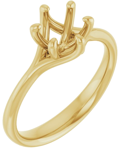 Sužadėtuvių Žiedas „Solitaire“ 585 Geltonojo Aukso Round 6.5mm (1)