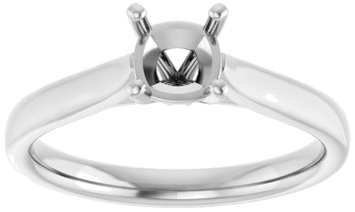 14K White 5 mm Cushion Engagement Ring Mounting (3)