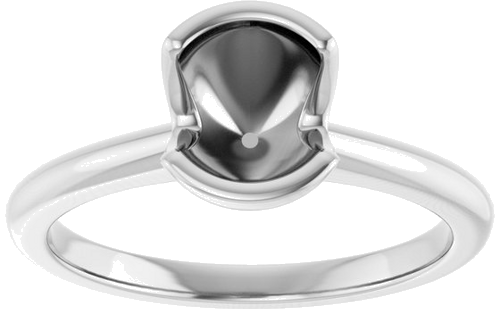 Sužadėtuvių Žiedas „Half-Bezel“ 14k white gold Round 6.5mm (3)