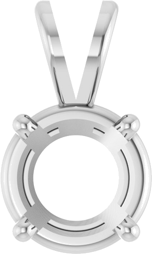 Pakabukas „Round 4-Prong Basket“ 14k white gold Round 7.5mm (1)