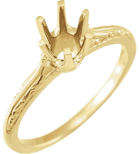 14K Yellow 5.8 mm Round Engagement Ring Mounting (1)
