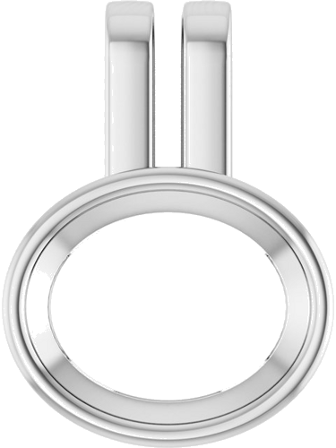 Pakabukas „Bezel-Set Solitaire“ 925 Sidabro Oval 11mm x 9mm (1)