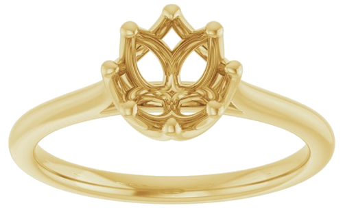 14K Yellow 6.5 mm Round Solitaire Engagement Ring Mounting (3)