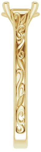 Sužadėtuvių Žiedas „Solitaire Scroll“ 14k yellow gold Oval 8mm x 6mm (4)