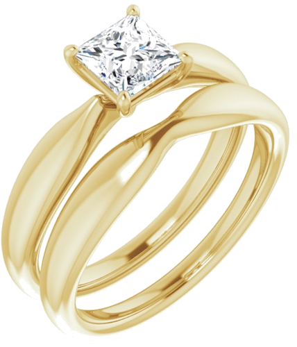 Sužadėtuvių Žiedas 14k yellow gold Square 5mm (6)