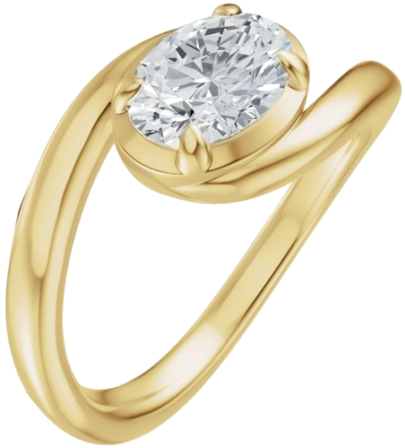 Sužadėtuvių Žiedas „Claw-Prong Solitaire Bypass“ 14k yellow gold Oval 8.5mm x 6.5mm (1)