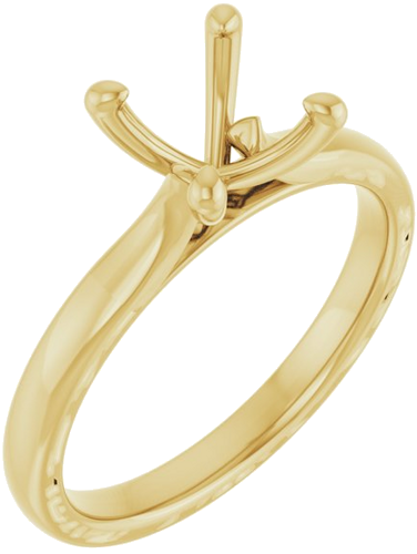 14K Yellow 7.4 mm Round Solitaire Engagement Ring Mounting (1)
