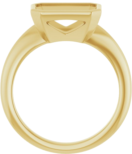 Sužadėtuvių Žiedas „Bezel-Set Solitaire“ 10k yellow gold Emerald 10mm x 8mm (2)