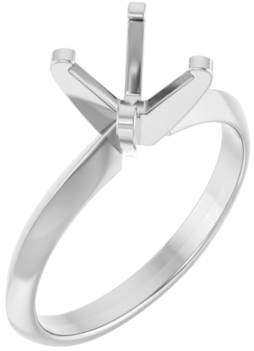 14K White 7 mm Round Solitaire Engagement Ring Mounting (1)