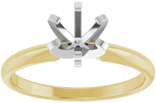 Sužadėtuvių Žiedas „Solitaire“ 14k yellow/white gold Round 5.8mm (3)