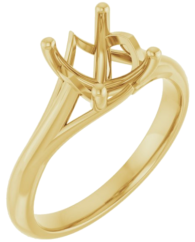 14K Yellow 9x7 mm Oval Solitaire Engagement Ring Mounting (1)