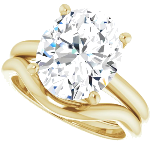 Sužadėtuvių Žiedas „V-End Prong“ 10k yellow gold Oval 12mm x 10mm (10)